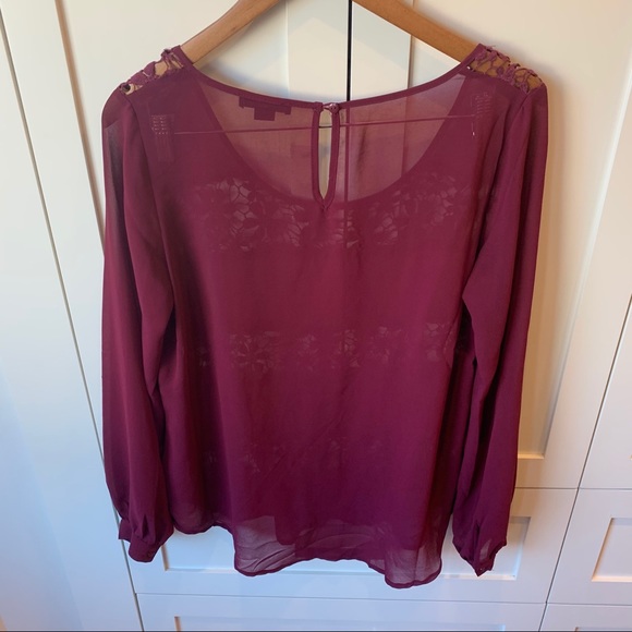 Double Zero Sheer and Crochet Lace Blouse - Picture 2 of 6
